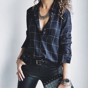 Madewell silk windowpane shirt